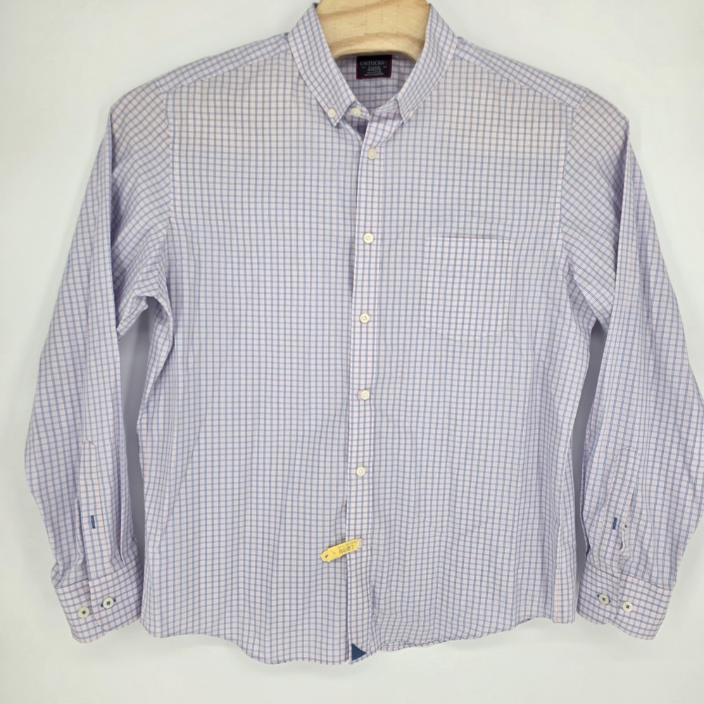 UNTUCKit Shirt Mens XL Pink Wrinkle Free Long Sleeve Button Up Cotton Mackinnon